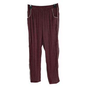 Something‎ Navy Women's Maroon Floral Pattern Pocket Pull-on Pajama Pants Size S
